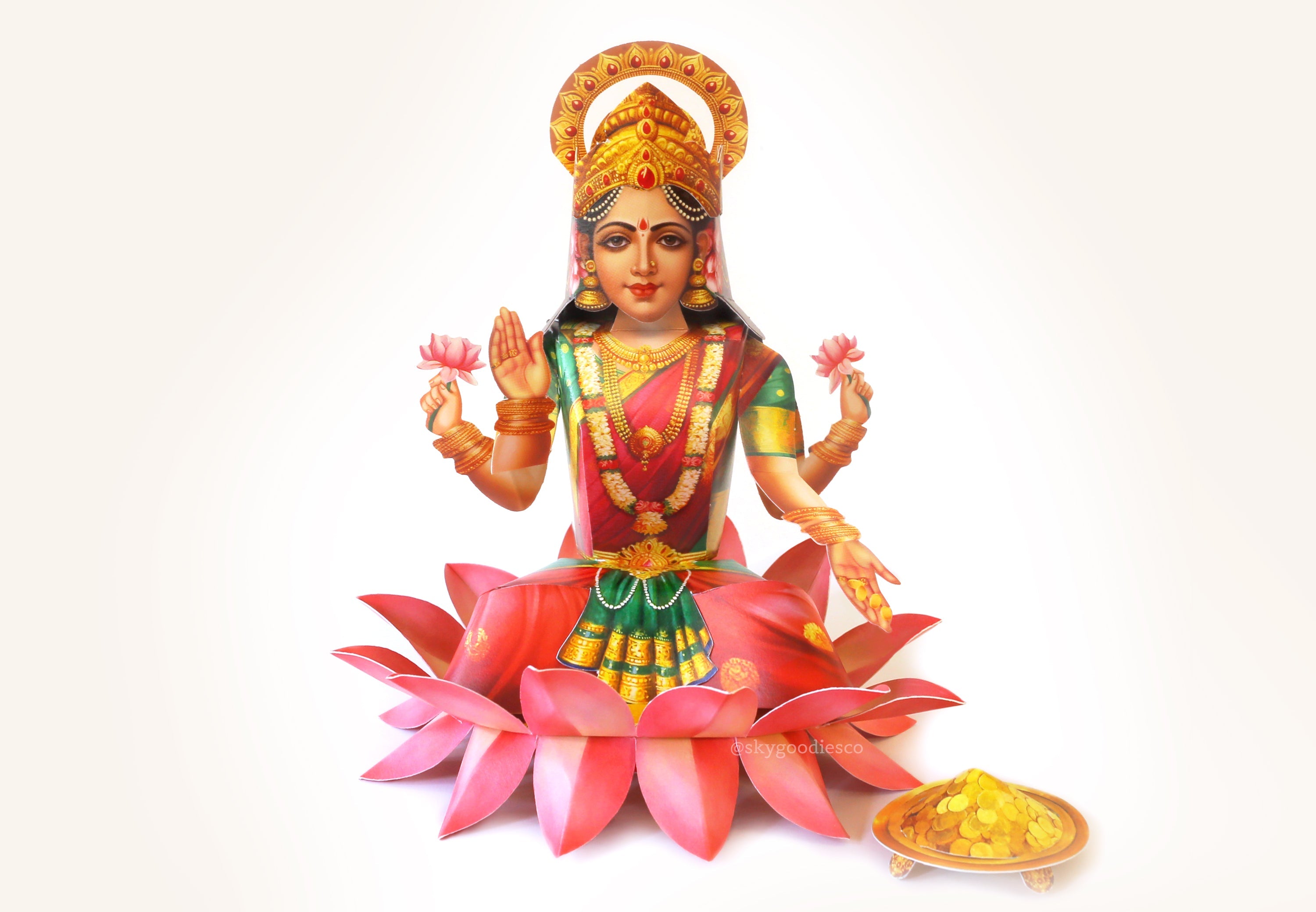 Lakshmi Pooja Decor Combo Saver - DIY Ganpati + Lakshmi + Mandir + 2 Banana Trees