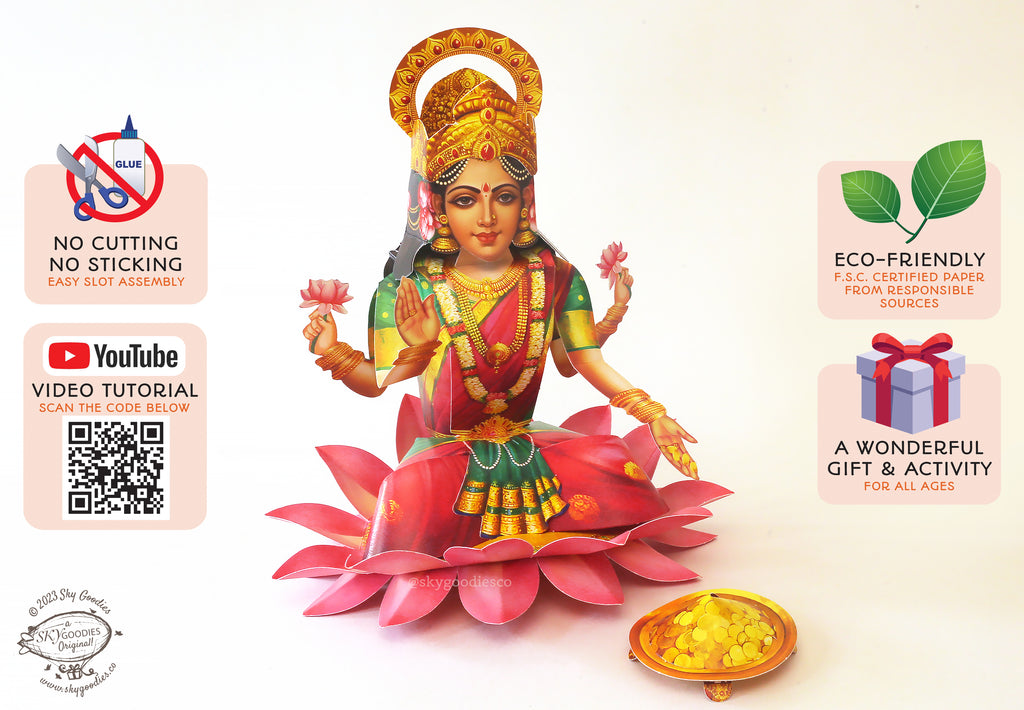 Lakshmi Pooja Decor Combo Saver - DIY Ganpati + Lakshmi + Mandir + 2 Banana Trees