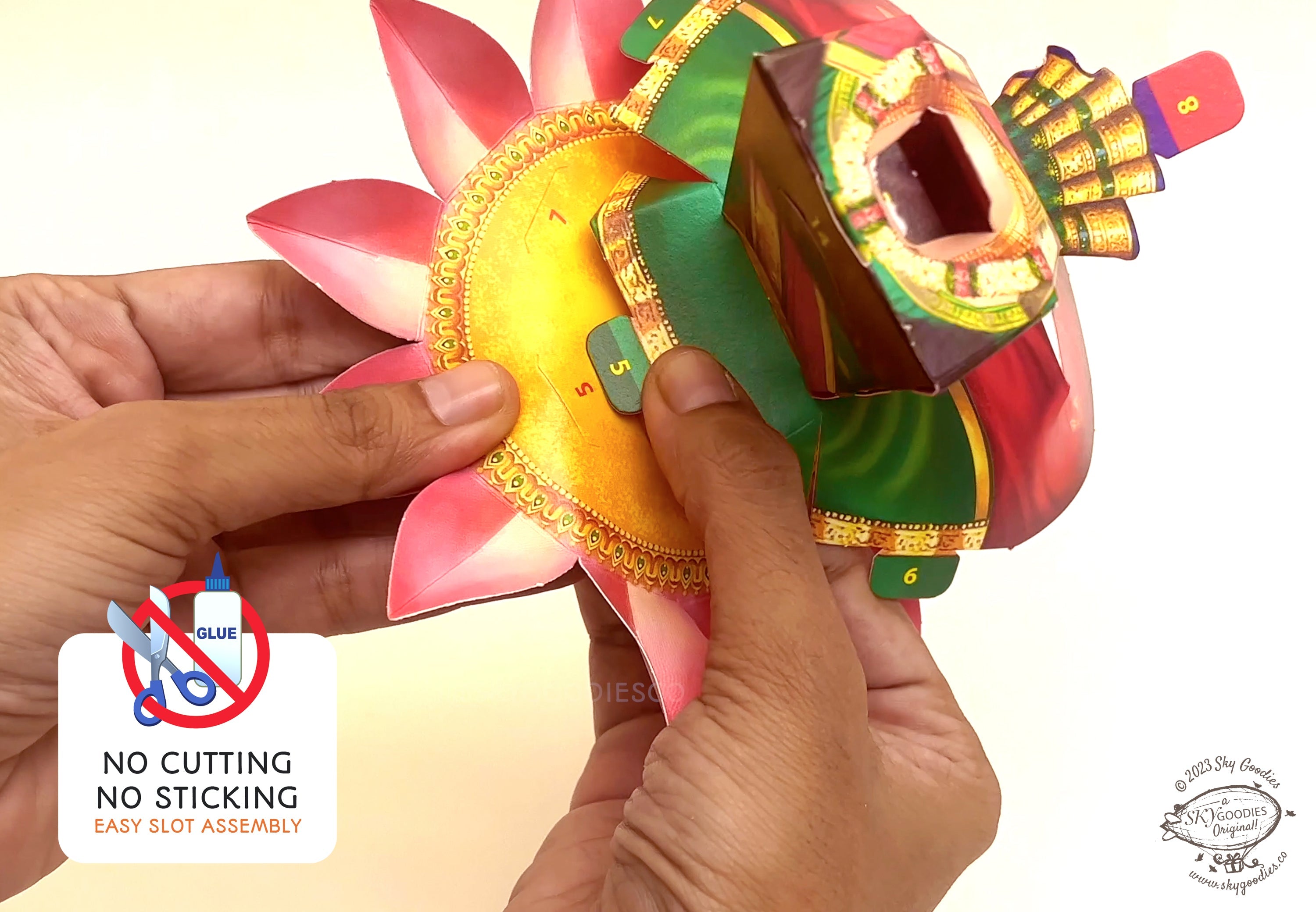 Lakshmi Pooja Decor Combo Saver - DIY Ganpati + Lakshmi + Mandir + 2 Banana Trees