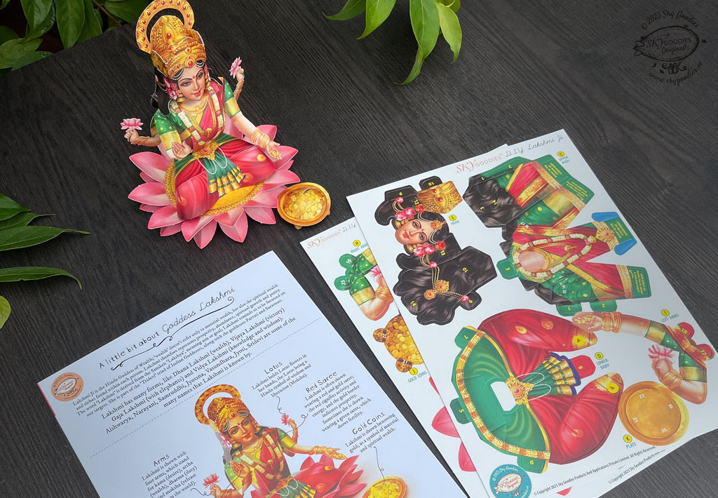 Lakshmi Pooja Decor Combo Saver - DIY Ganpati + Lakshmi + Mandir + 2 Banana Trees