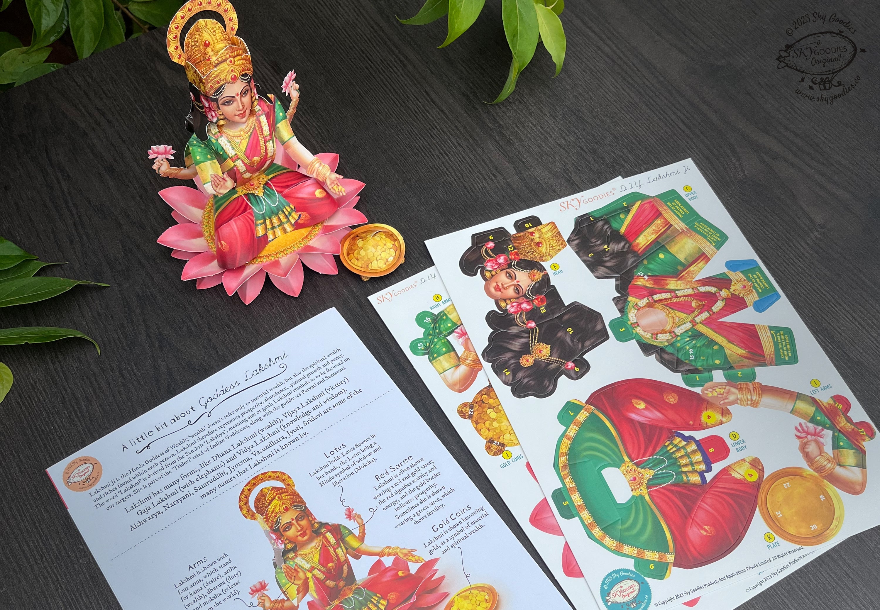 Lakshmi Pooja Decor Combo Saver - DIY Ganpati + Lakshmi + Mandir + 2 Banana Trees