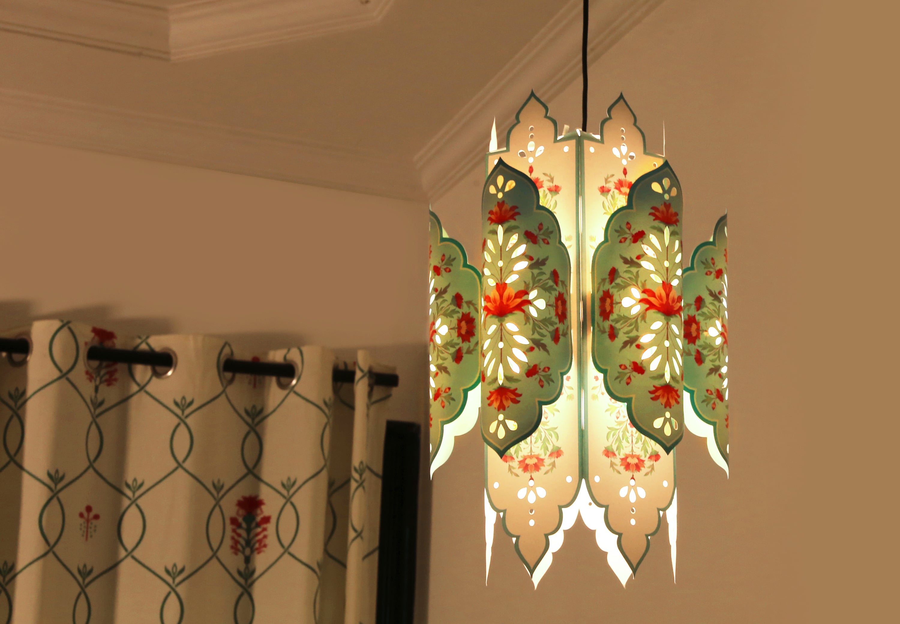 Big Elegant Kandil DIY Paper Lamp Shade BLUE