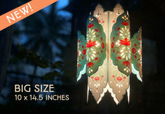 Big Elegant Kandil DIY Paper Lamp Shade BLUE