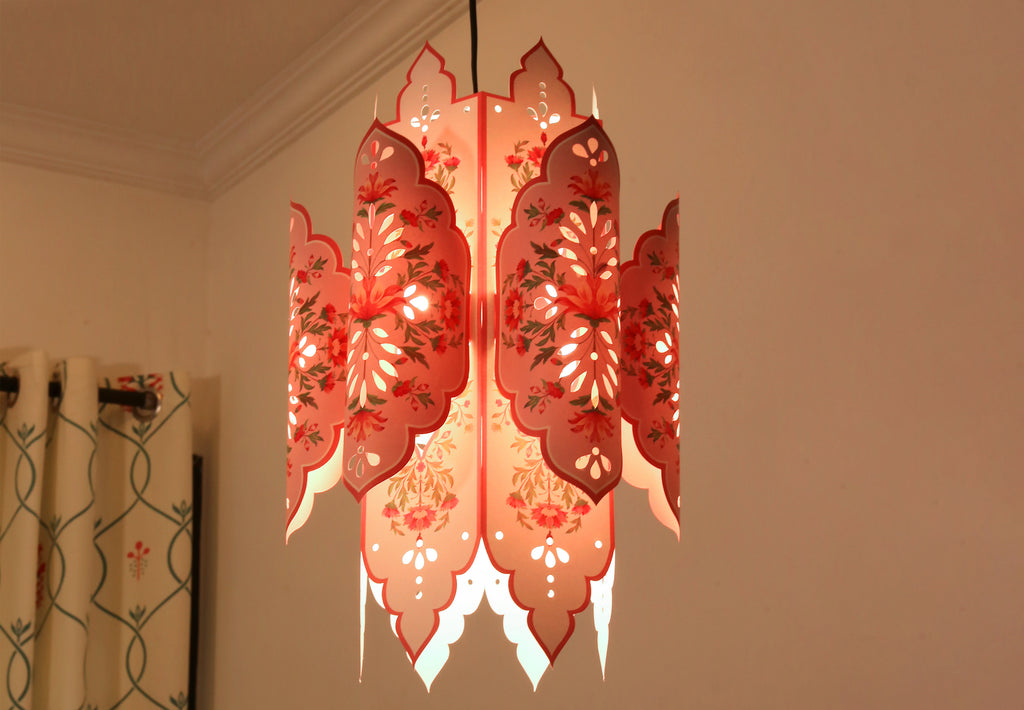 Set of 2: Big Elegant Kandil DIY Paper Lamp Shades PINK and BLUE