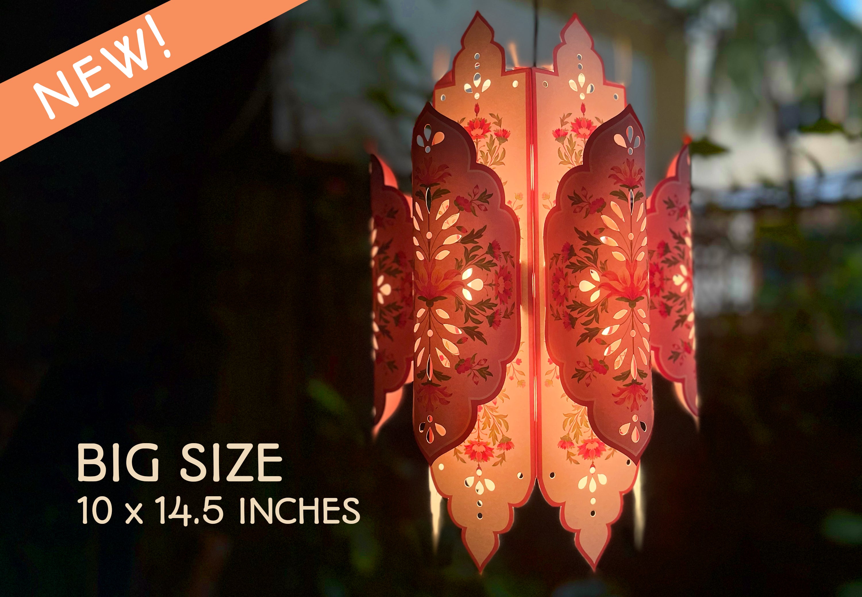 Set of 2: Big Elegant Kandil DIY Paper Lamp Shades PINK and BLUE