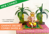 Ganpati Decor Combo Saver 4 - DIY Ganpati + 2 Banana Trees