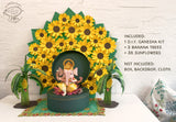 Ganpati Decor Combo Saver 5 - DIY Ganpati + 36 Sunflowers + 2 Banana Trees