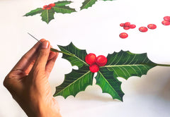 Christmas Holly & Berries Paper Bunting & Wall Decor