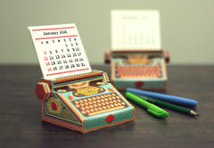 Colourful Typewriter Desk Calendar 2026 & 2027 DIY Paper Craft Kit