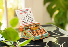 Colourful Typewriter Desk Calendar 2026 & 2027 DIY Paper Craft Kit