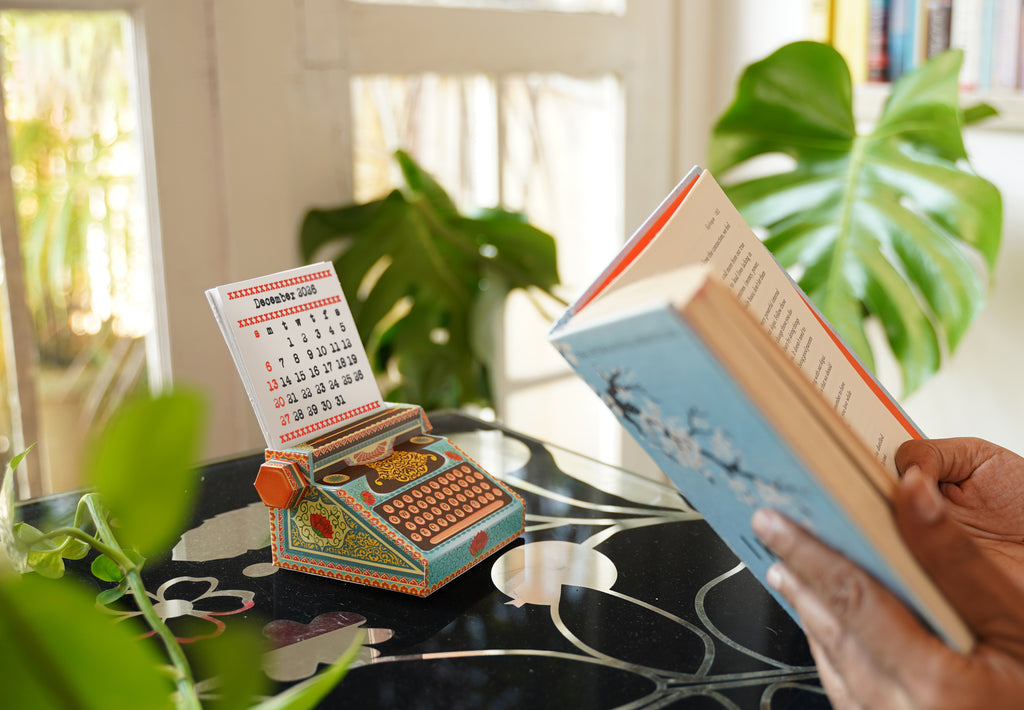 Colourful Typewriter Desk Calendar 2026 & 2027 DIY Paper Craft Kit