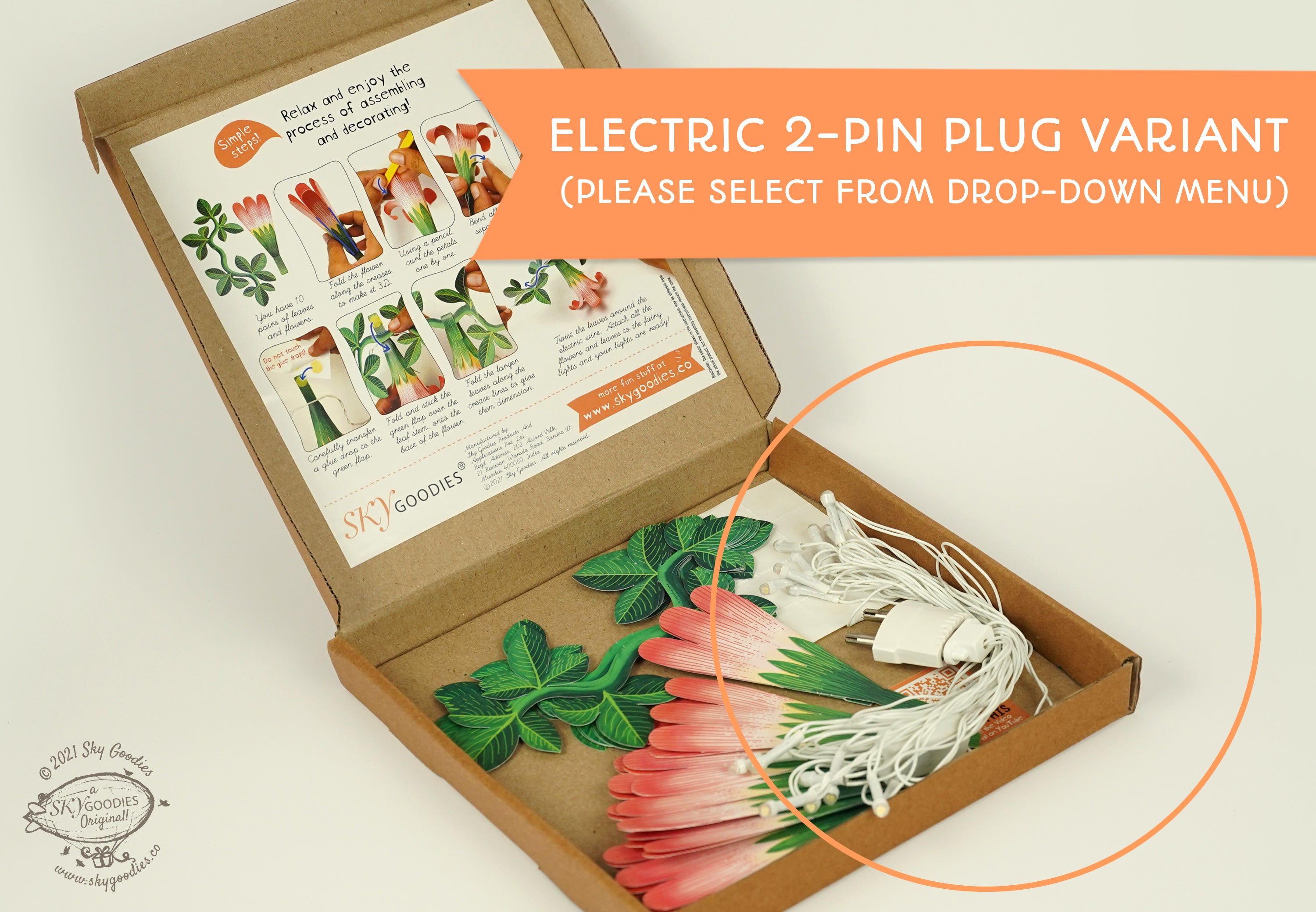 Ganpati Decor Combo Saver 1 - DIY Ganpati + 2 Flower Fairy Lights