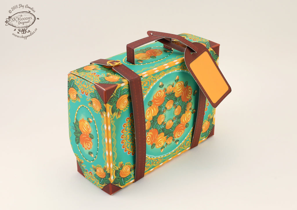 Set of 10 Colourful Blue Suitcase Gift Boxes