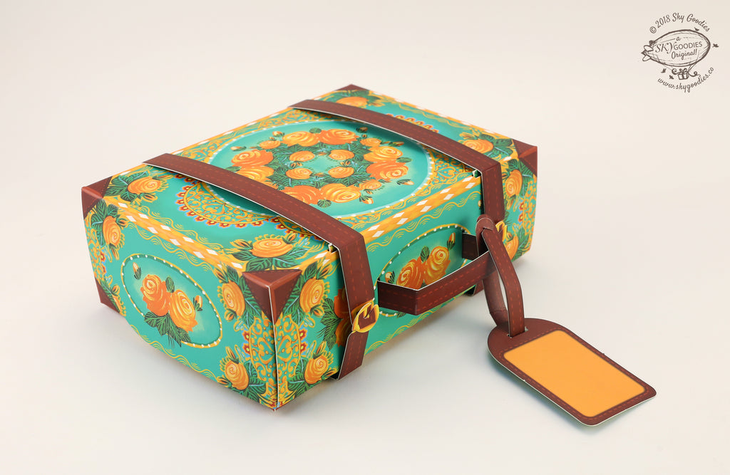 Set of 10 Colourful Blue Suitcase Gift Boxes
