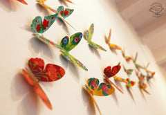 White Paper Flower Fairy Lights & Butterflies Wall Decor Combo