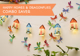 Paper Mini Happy Home Fairy Lights & Dragonflies Wall Decor Combo