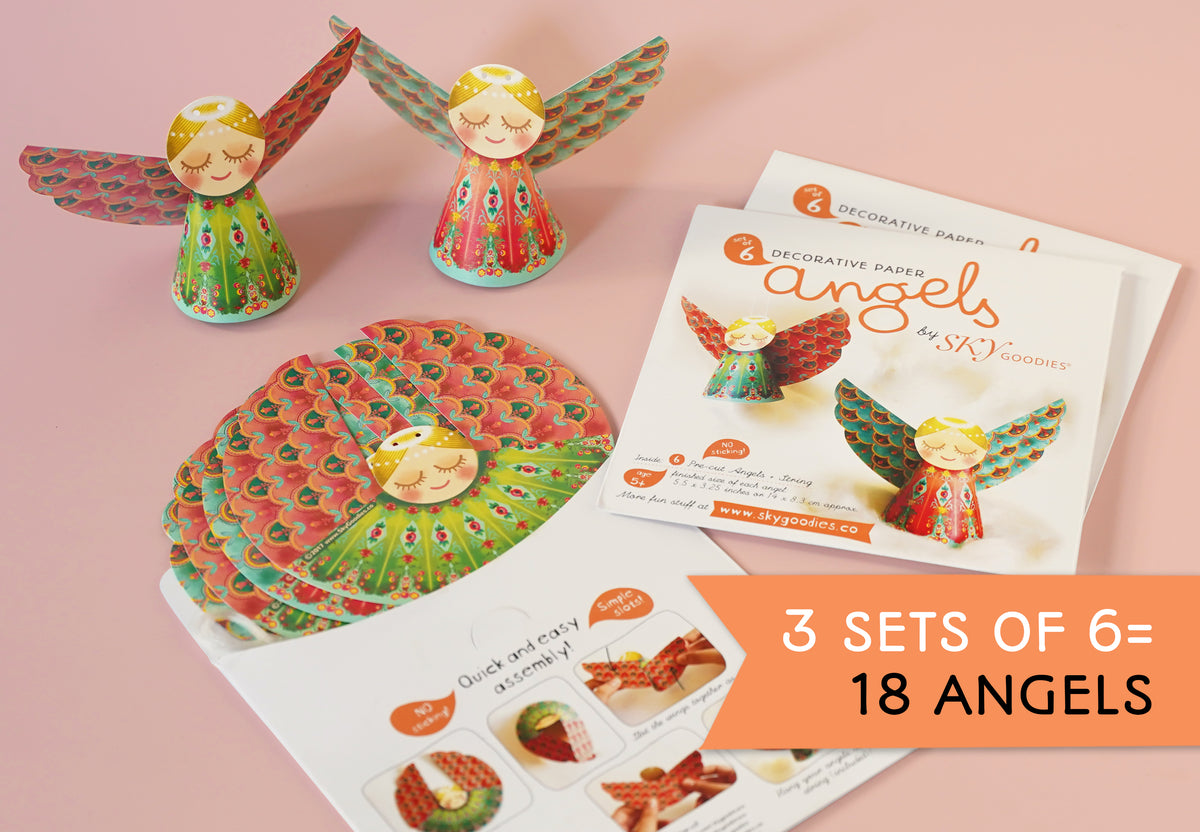 3 packs of 6 Paper Angels = 18 Angels