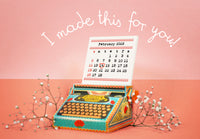 Colourful Typewriter Desk Calendar 2023 & 2024 DIY Paper Craft Kit