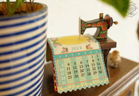 Mini Sewing Machine Desk Calendar 2024 DIY Paper Craft Kit