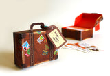Brown Mini Travel Suitcase Box DIY Paper Craft Kit
