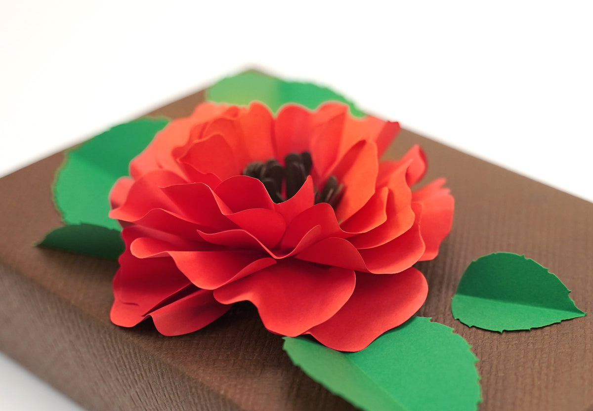 Set of 10 Matte Red 'Crush & Use' Paper Wild Roses