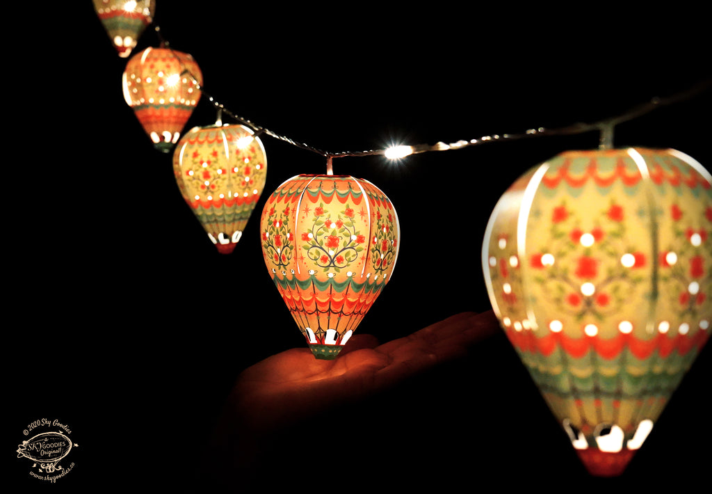 Paper Mini Hot Air Balloon Fairy Lights