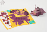 BOX SET of 6 DIY Mini Prehistoric Dinosaurs Paper Craft Kits