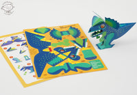 BOX SET of 6 DIY Mini Prehistoric Dinosaurs Paper Craft Kits