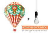 Convenience Pack with Bulb & Wire: Big Red Hot Air Balloon Paper Lamp