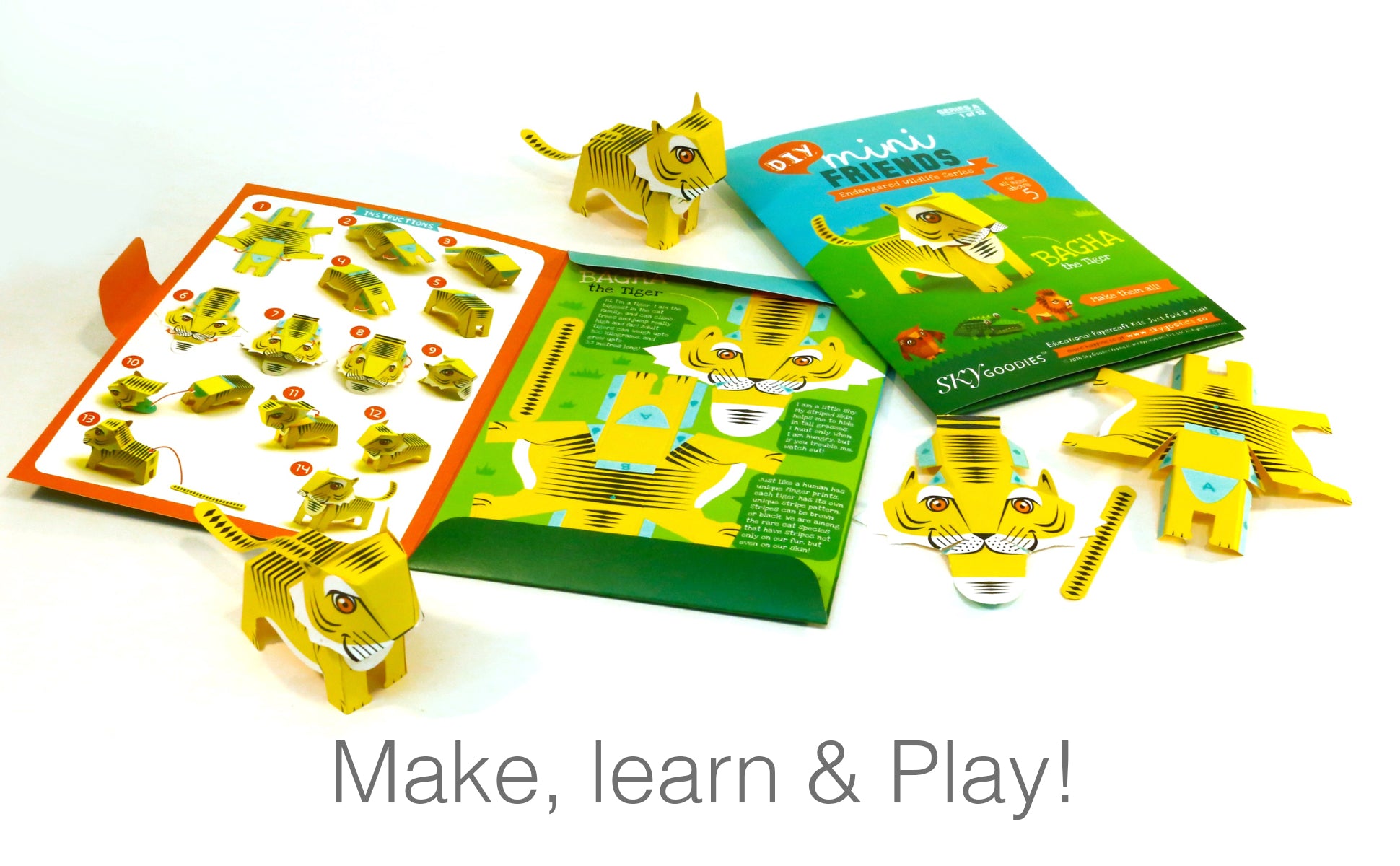 Mini Tiger DIY Animal Paper Craft Kit