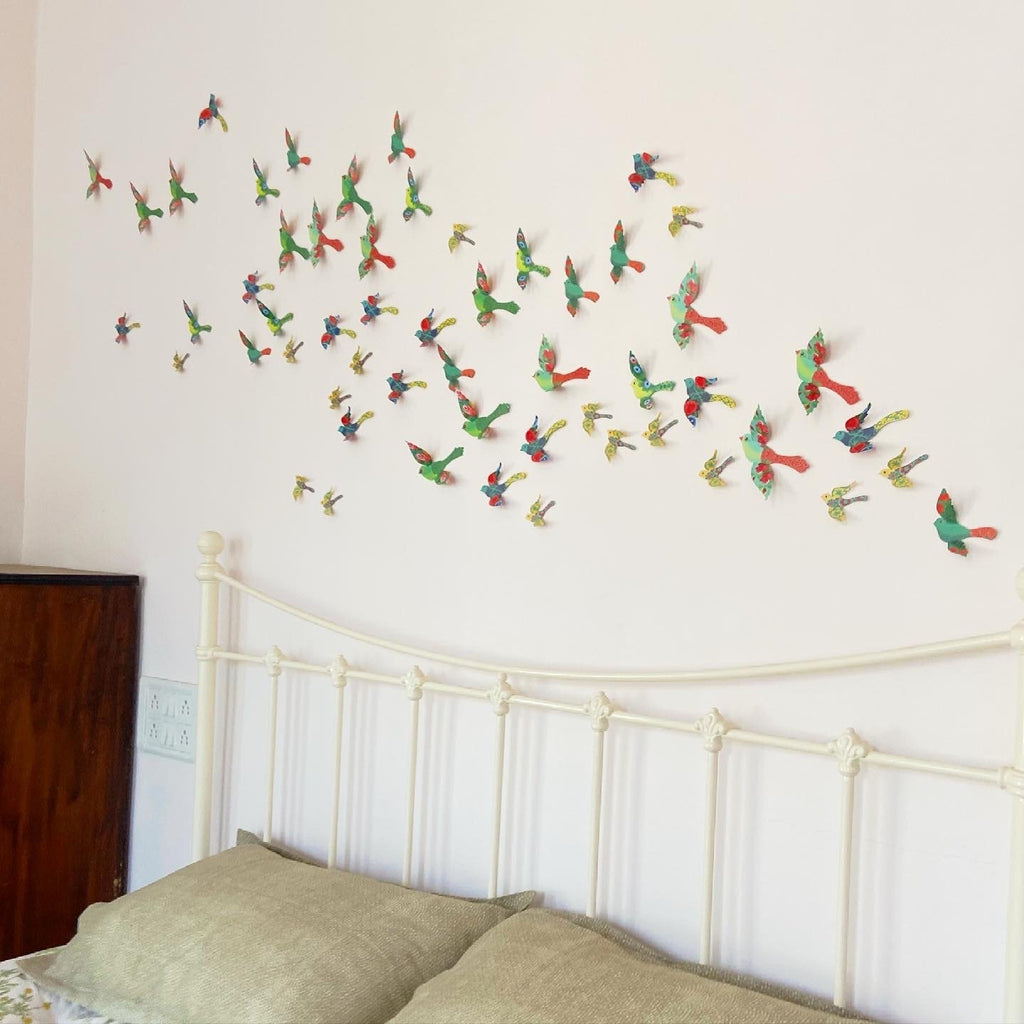 3 Packs of 24 Decorative Paper Birds - 72 Birds