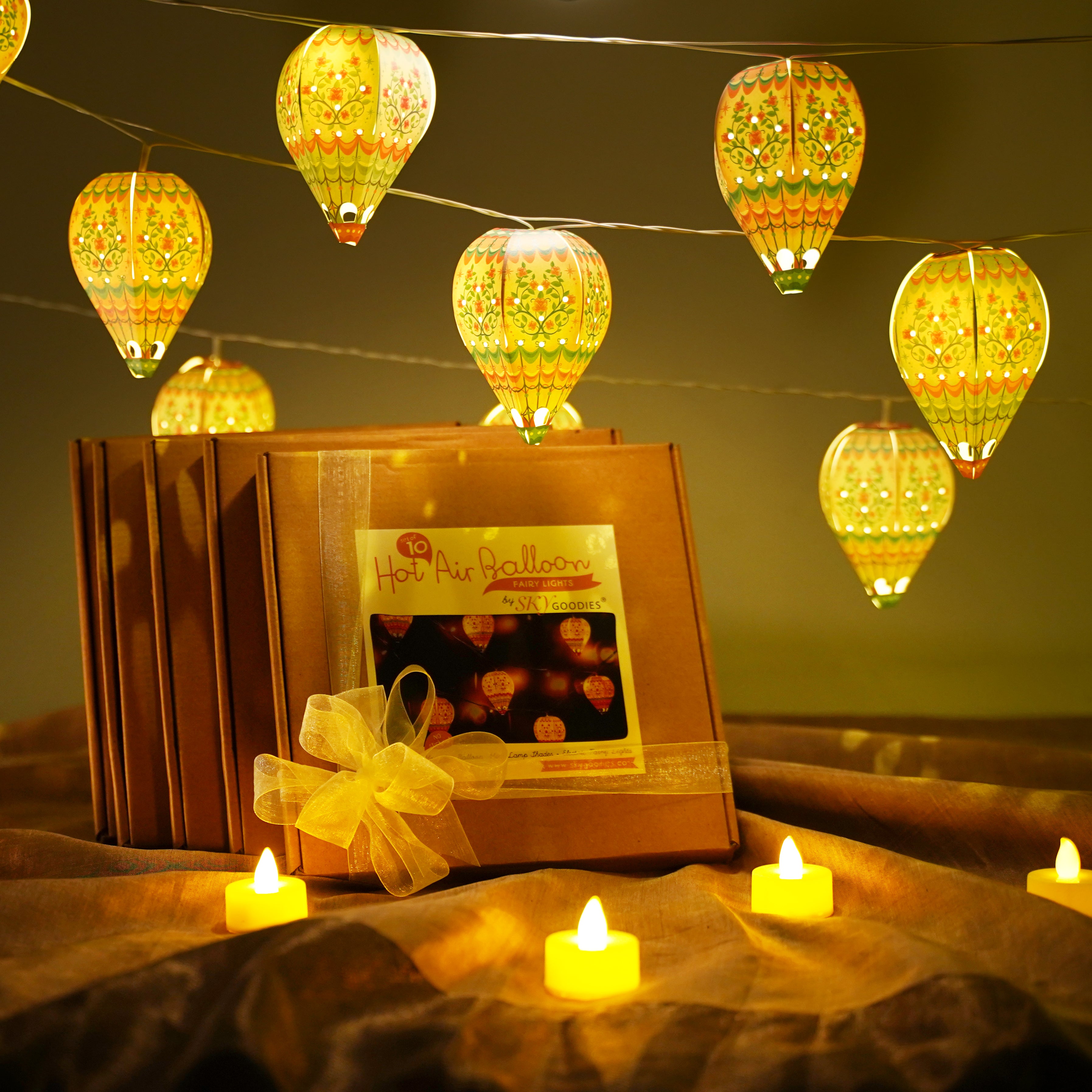 Festive Combo Saver Pack of 5 Mini Hot Air Balloon Fairy Lights