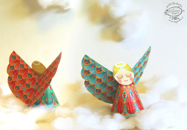 3 packs of 6 Paper Angels eco-friendly Christmas Decoration – Sky Goodies