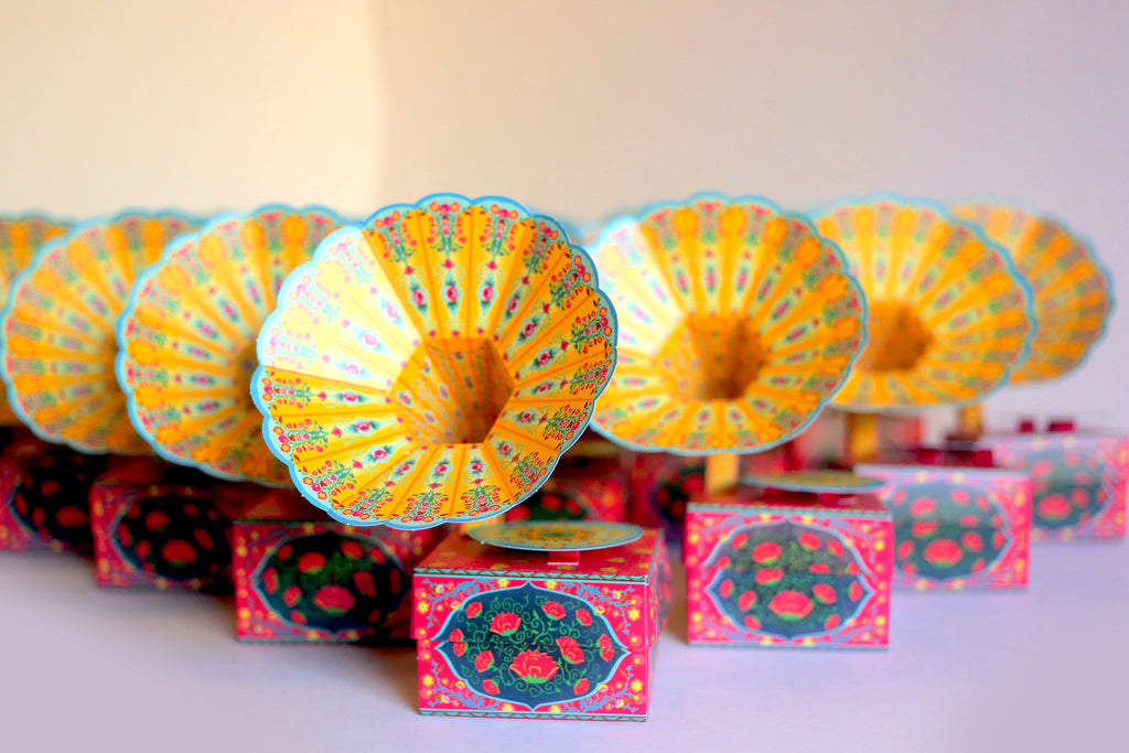 Colourful Mini Gramophone Box DIY Paper Craft Kit