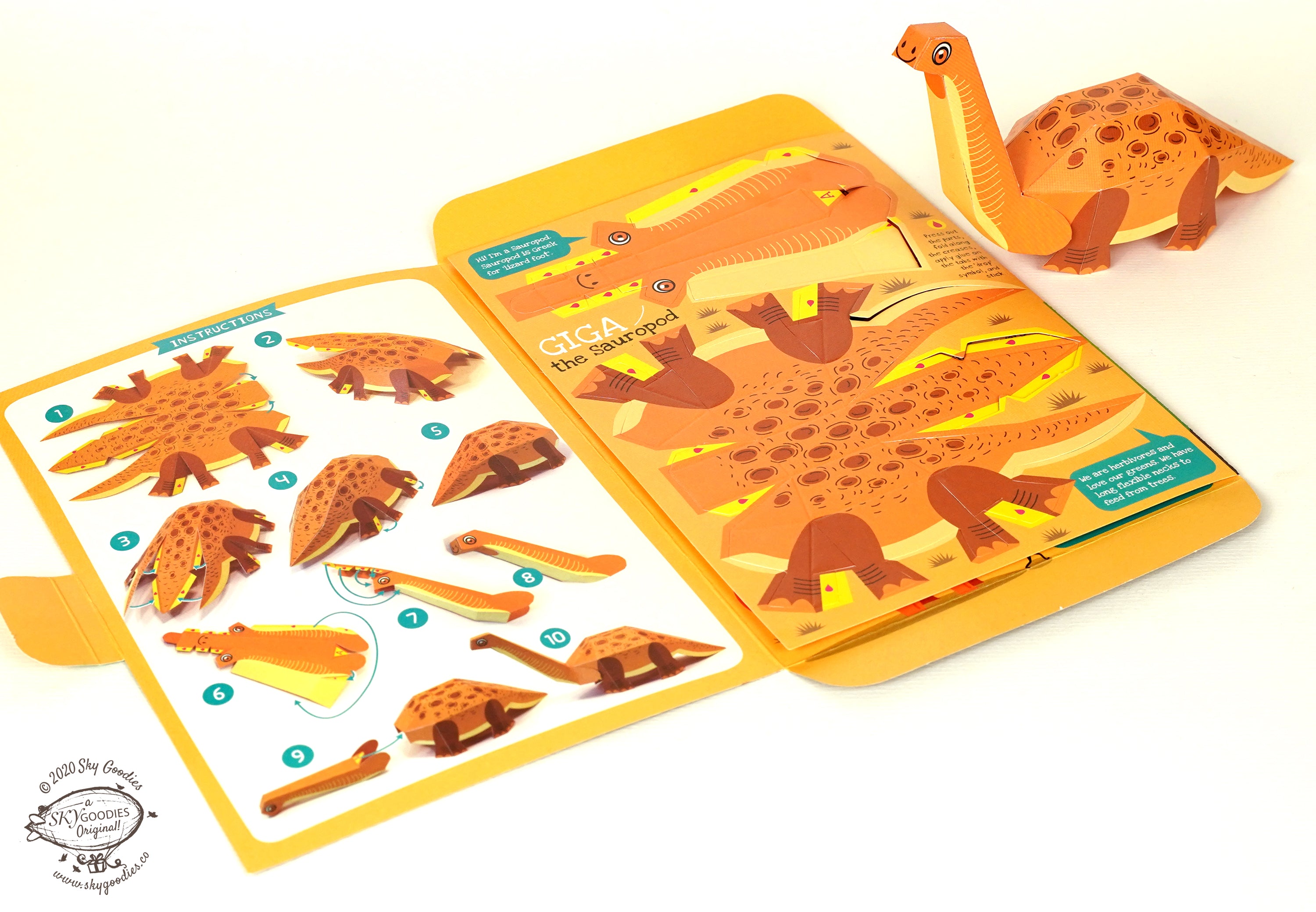 Mini Sauropod DIY Dinosaur Paper Craft Kit