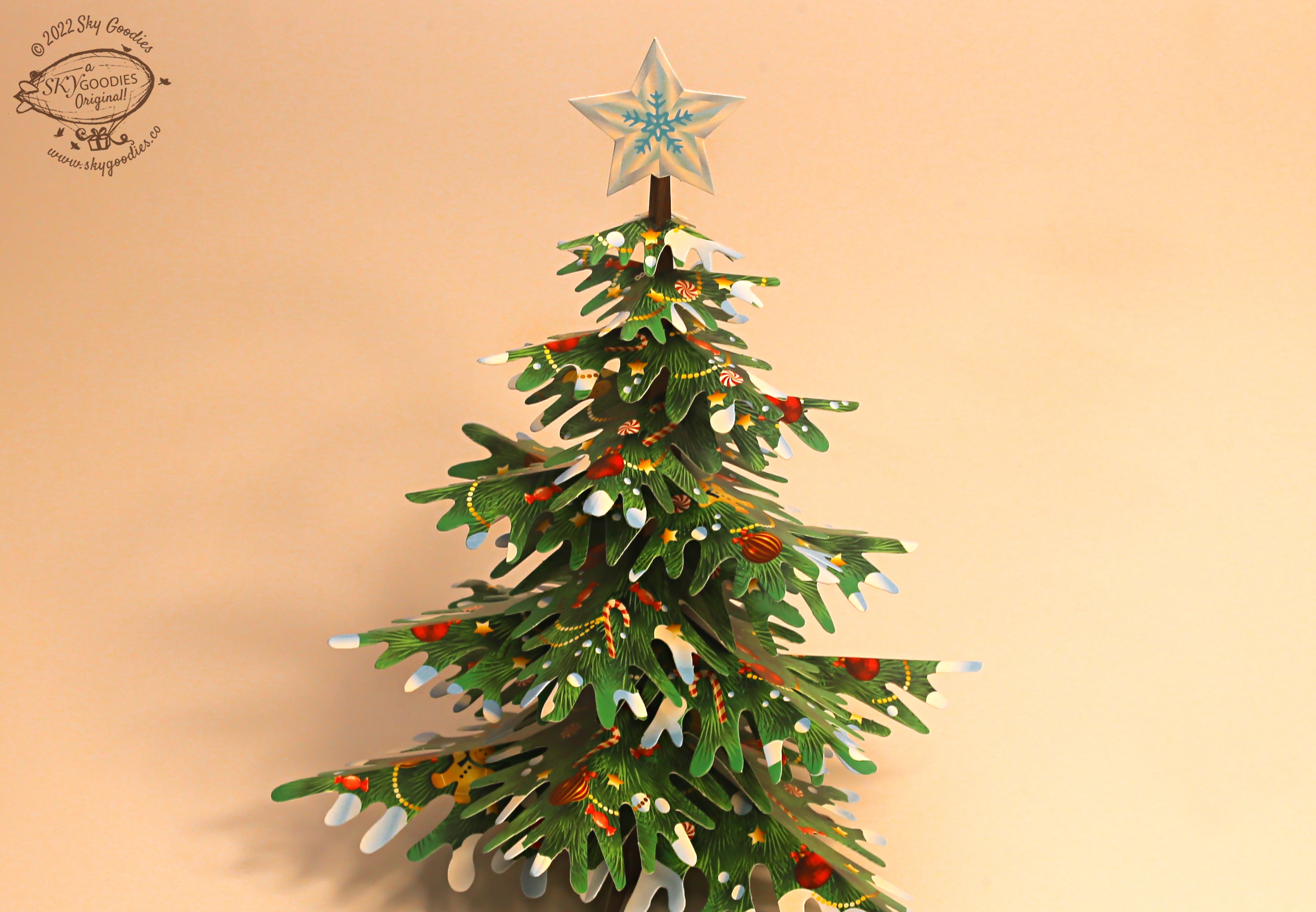 Paper Christmas Tree with Fairy Lights: DIY Paper Craft Kit
