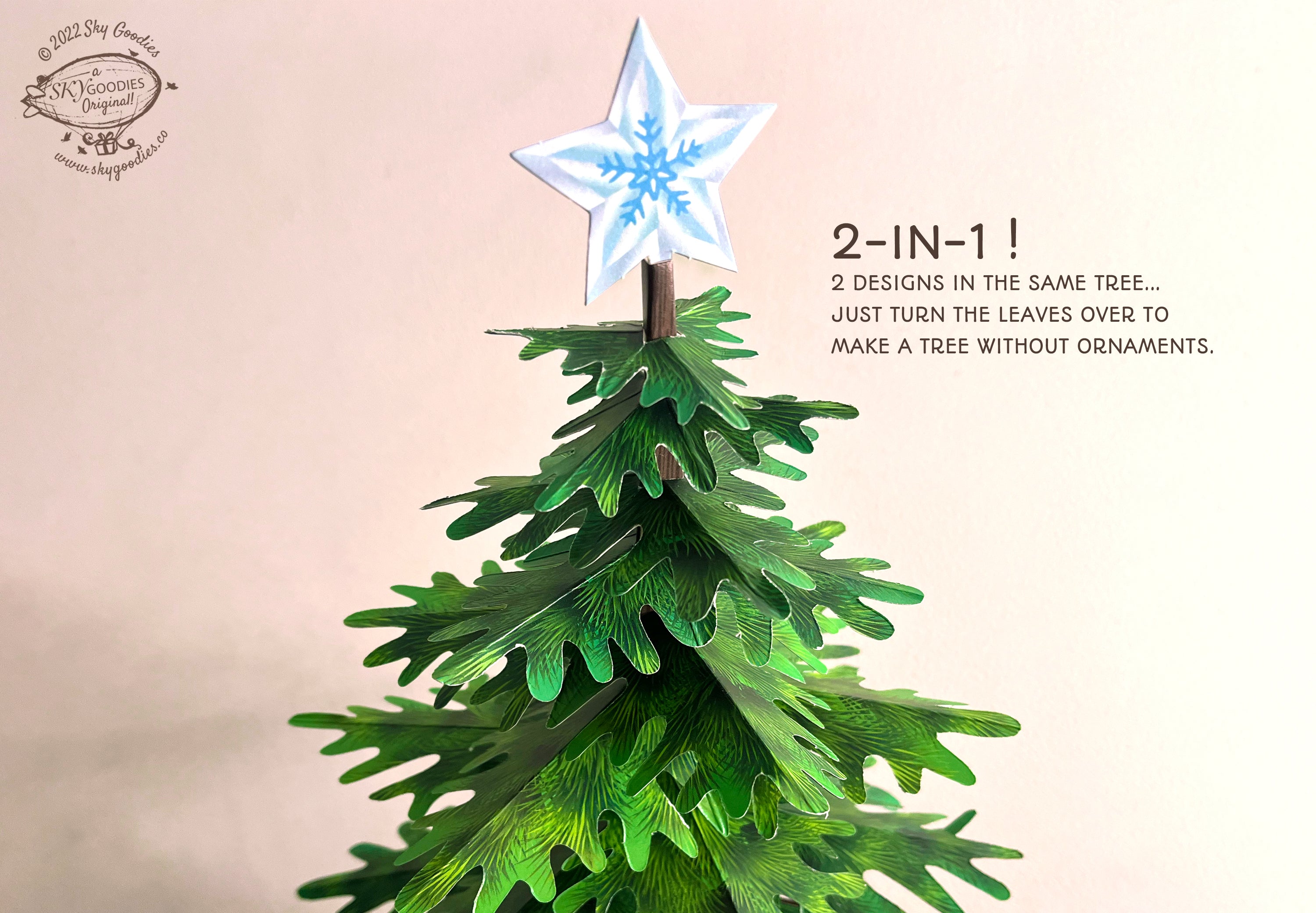 Paper Christmas Tree with Fairy Lights: DIY Paper Craft Kit