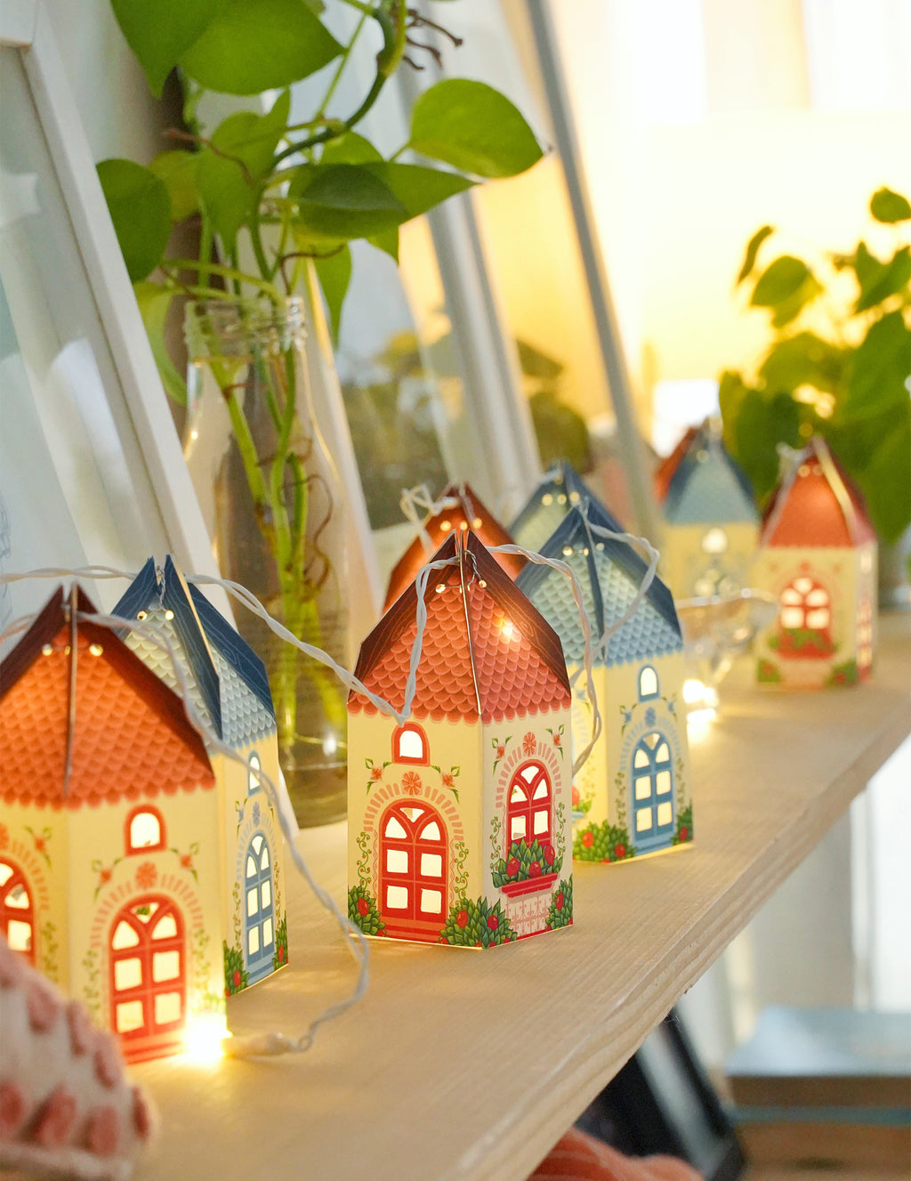 Paper Mini Happy Home Fairy Lights & Dragonflies Wall Decor Combo
