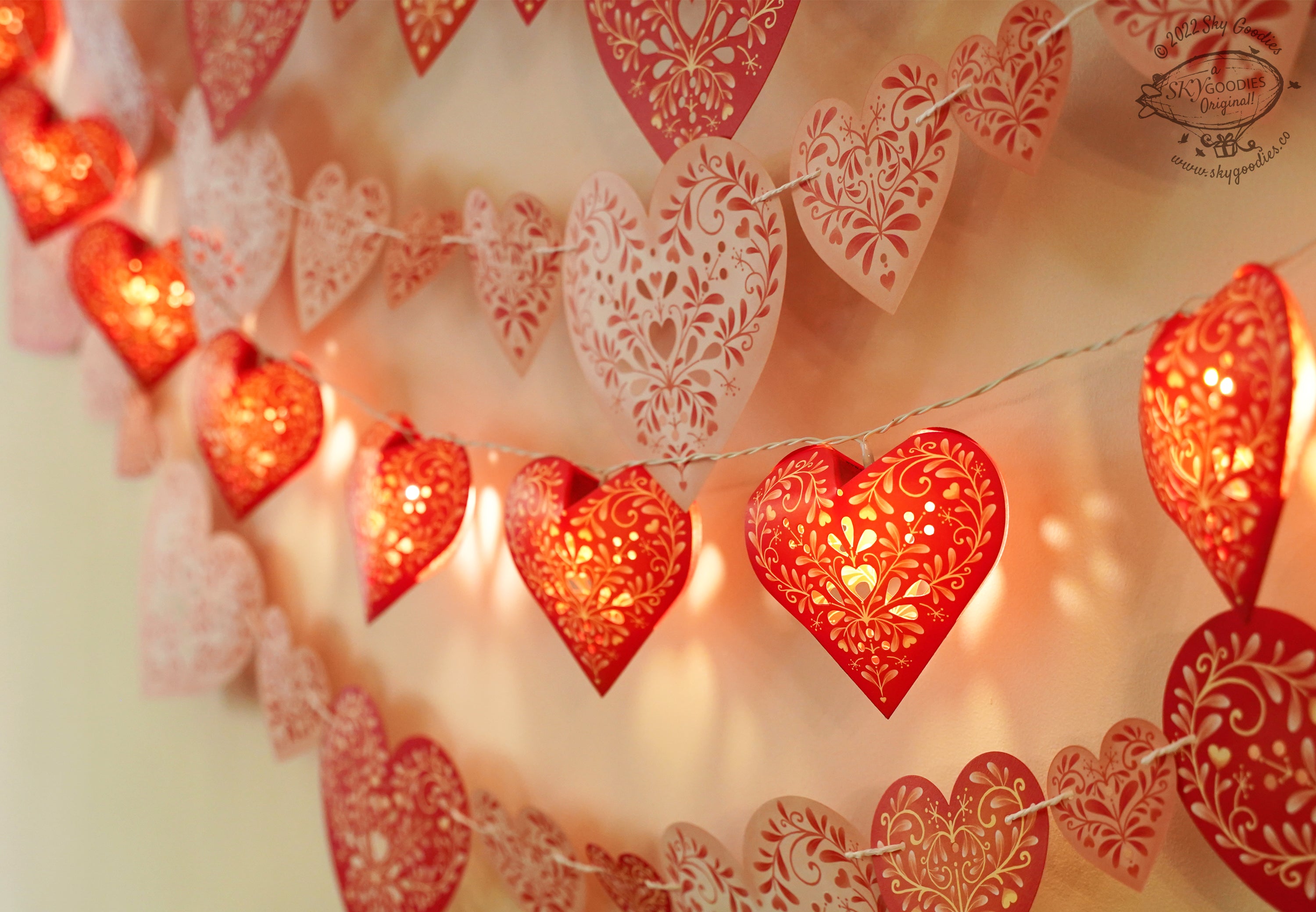 Sweet Hearts COMBO SAVER: Paper Hearts Bunting & Fairy Lights