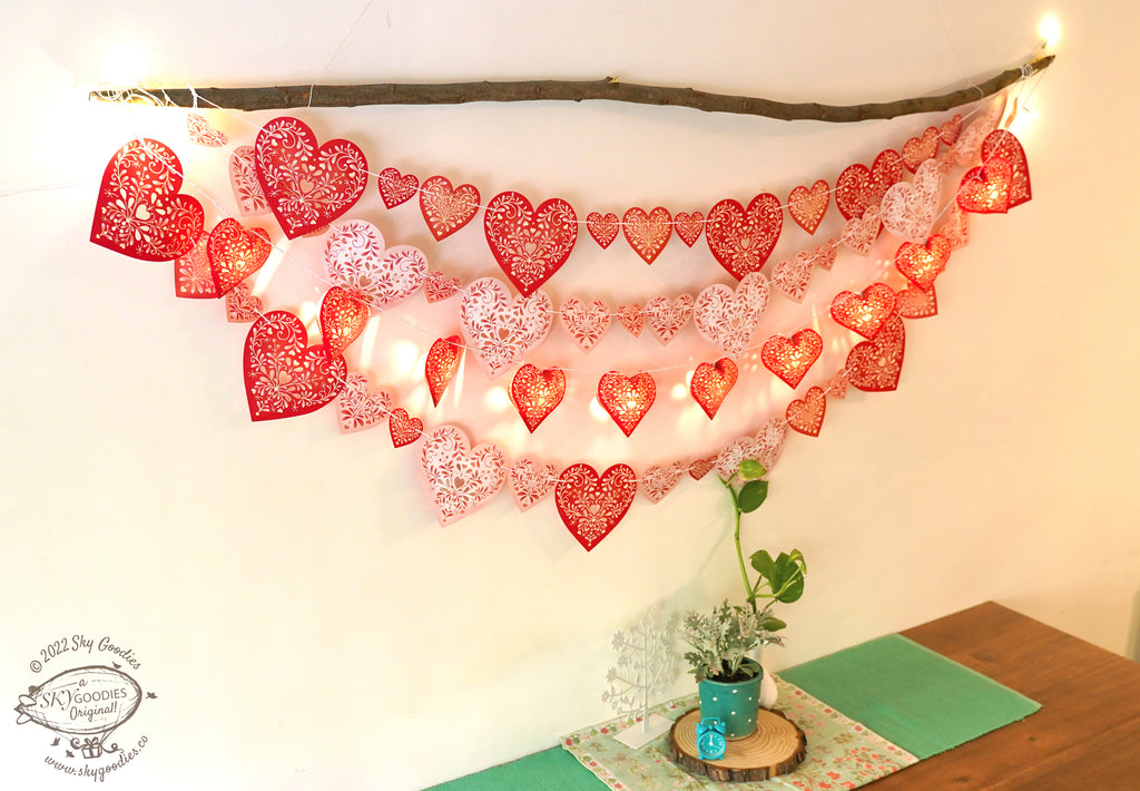 Sweet Hearts COMBO SAVER: Paper Hearts Bunting & Fairy Lights