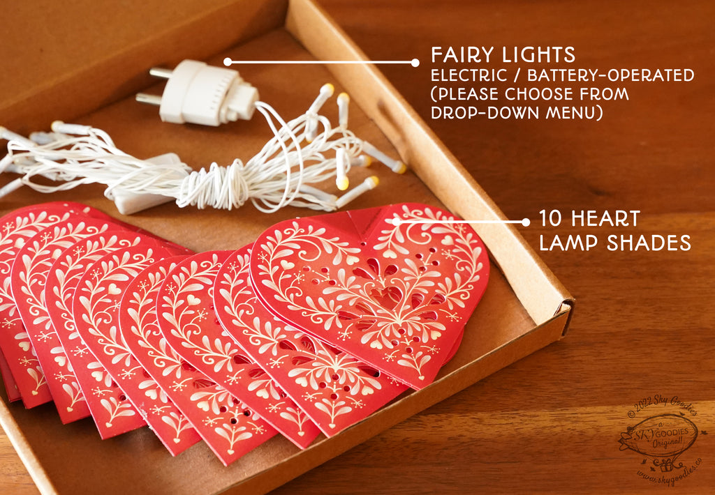 Sweet Hearts COMBO SAVER: Paper Hearts Bunting & Fairy Lights