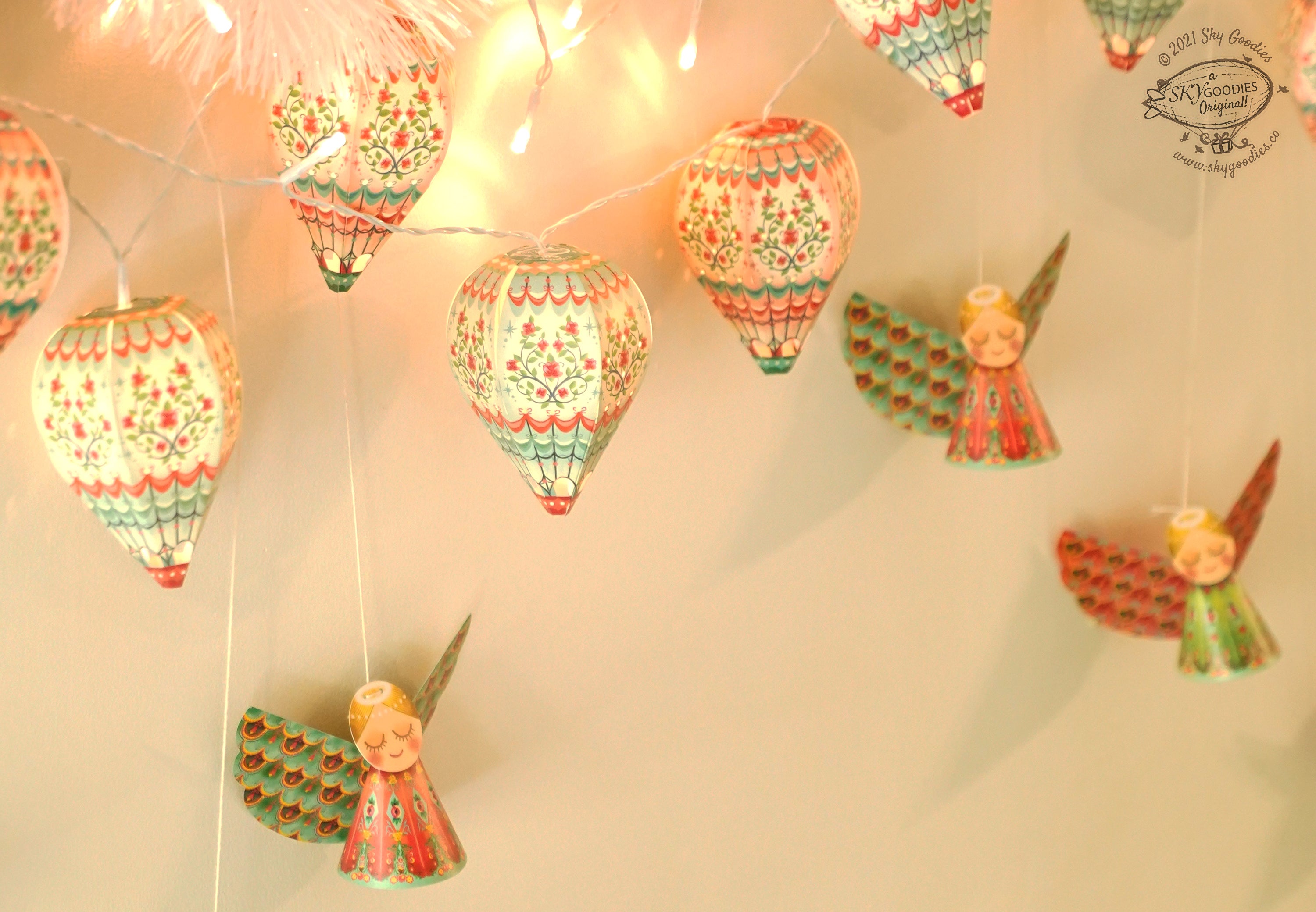 Christmas Decor Combo Saver 1 - Angels & Mini Hot Air Balloon Fairy Lights
