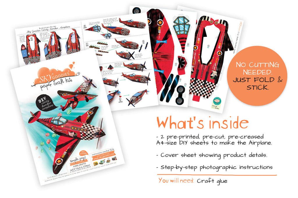 Candy Bomber Paper Aeroplane - DIY Paper Craft Kit
