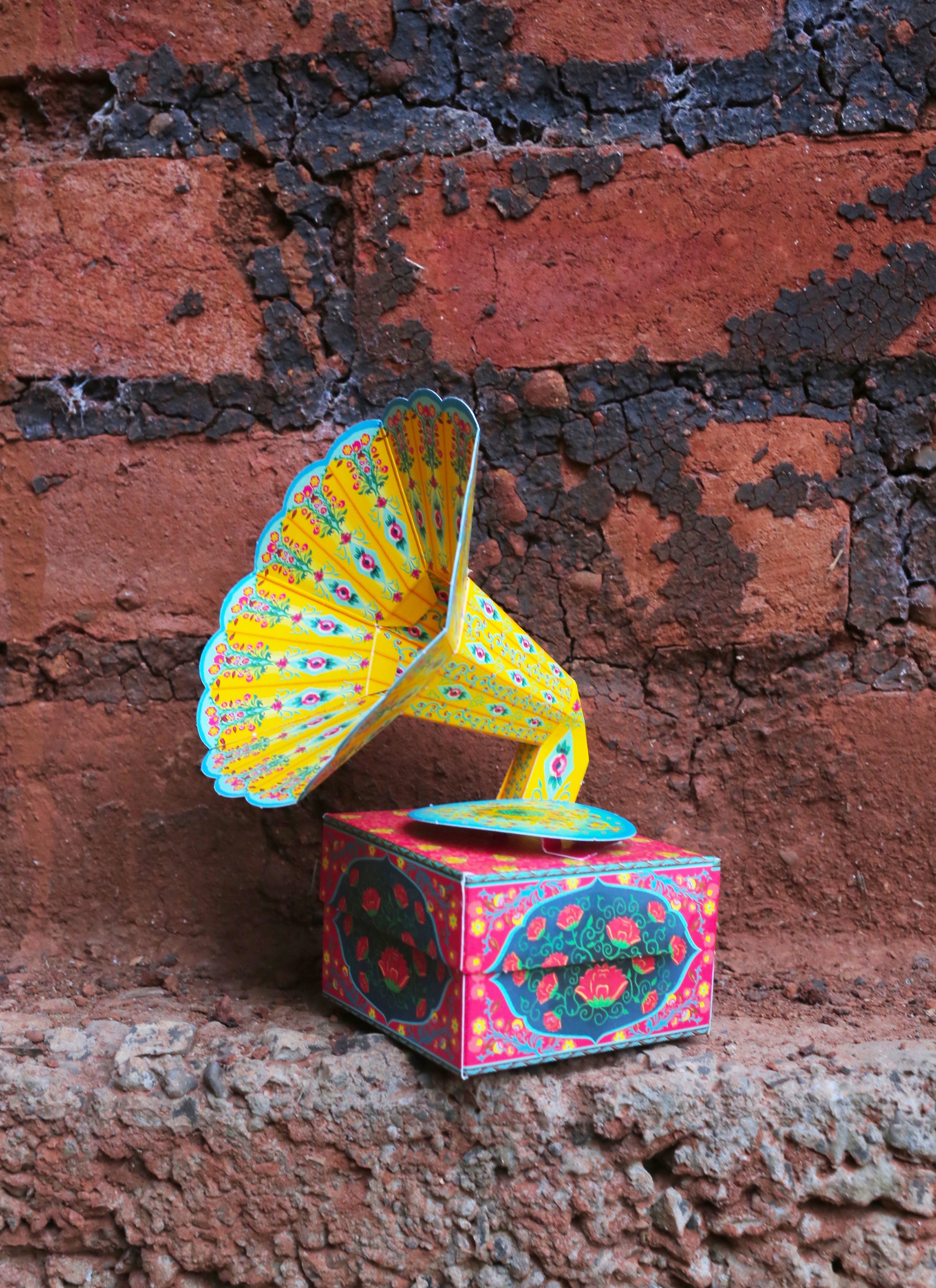 Colourful Mini Gramophone Box DIY Paper Craft Kit