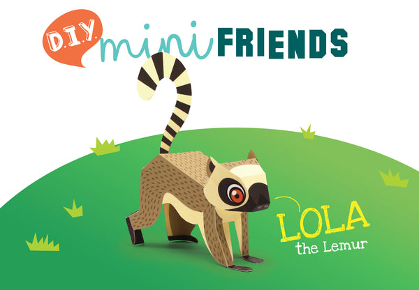 Mini Lemur DIY Animal Paper Craft Kit