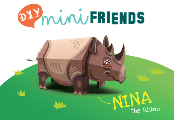 Mini Rhino DIY Animal Paper Craft Kit