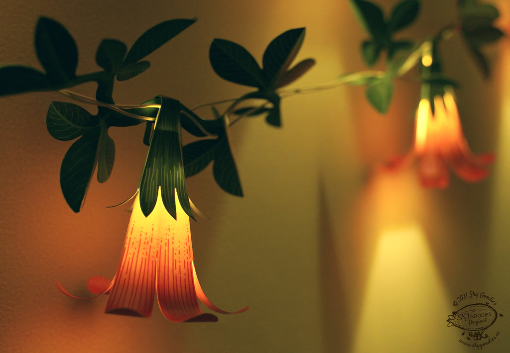 Festive Combo Saver Pack of 5 Pink Paper Flower Fairy Lights