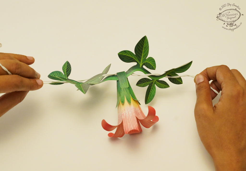 Pink Paper Flower Fairy Lights (12 flowers)