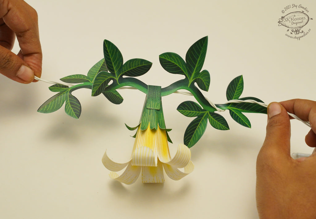 White Paper Flower Fairy Lights (12 flowers)