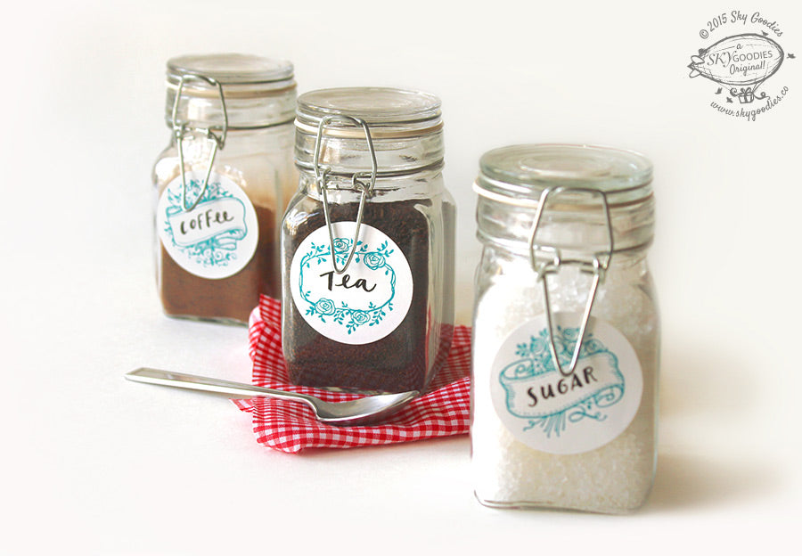 Lovely Labels: Small Round BLUE: Set of 24